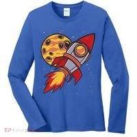 Rocket Spaceship Galaxy Retro Women's Long Sleeve Shirt thumb 0