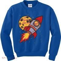 Rocket Spaceship Galaxy Retro Kids Sweatshirt thumb 0