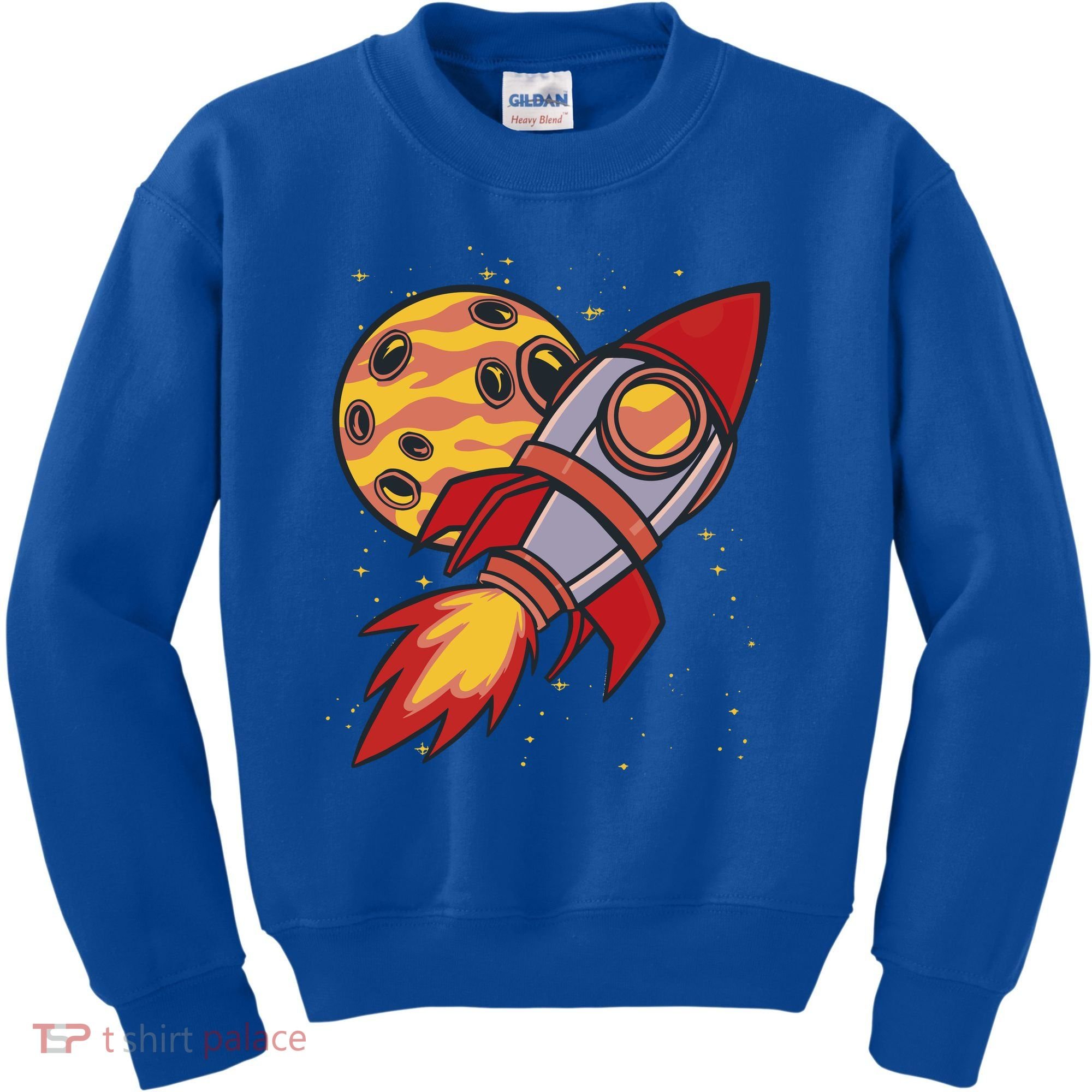 Rocket Spaceship Galaxy Retro Kids Sweatshirt