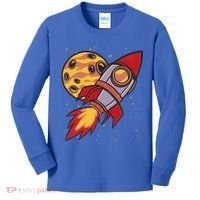 Rocket Spaceship Galaxy Retro Kids Long Sleeve Shirt thumb 0