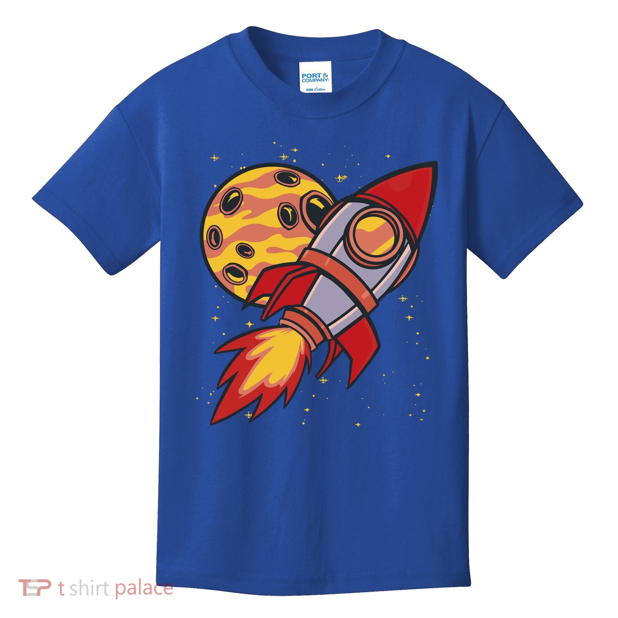 Rocket Spaceship Galaxy Retro Kids T-Shirt