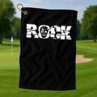 Rock Skull Grunge Golf Towel thumb 1