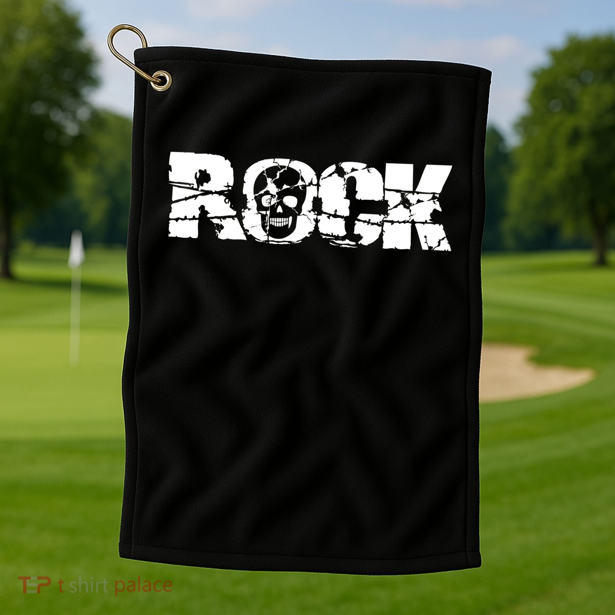 Rock Skull Grunge Golf Towel
