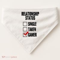Relationship Status Gamer Funny USA-Made Doggie Bandana thumb 0