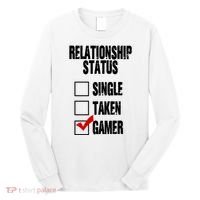 Relationship Status Gamer Funny Long Sleeve Shirt thumb 0