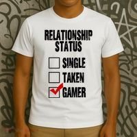 Relationship Status Gamer Funny T-Shirt thumb 3