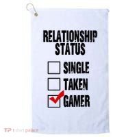 Relationship Status Gamer Funny Golf Towel thumb 0