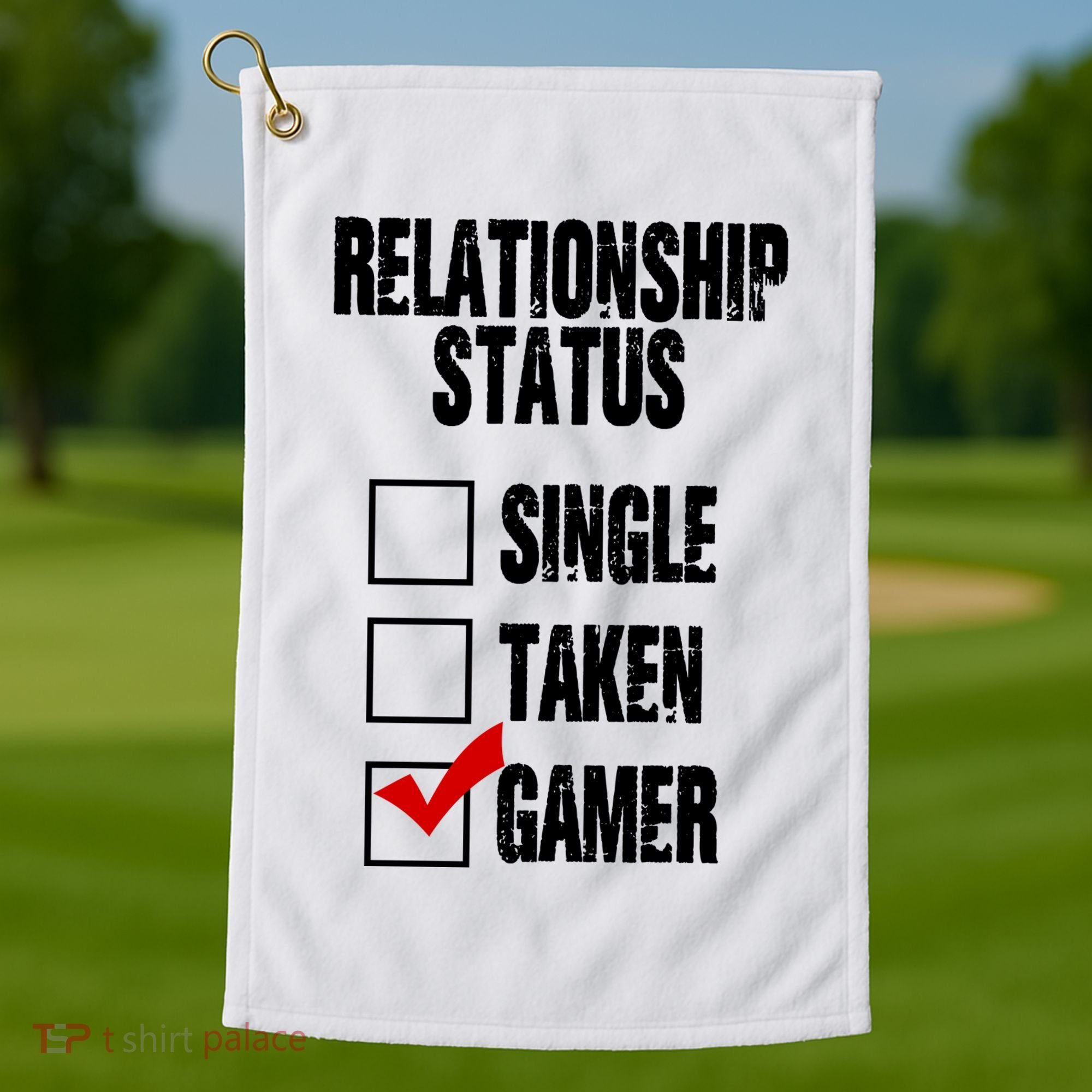 Relationship Status Gamer Funny Golf Towel