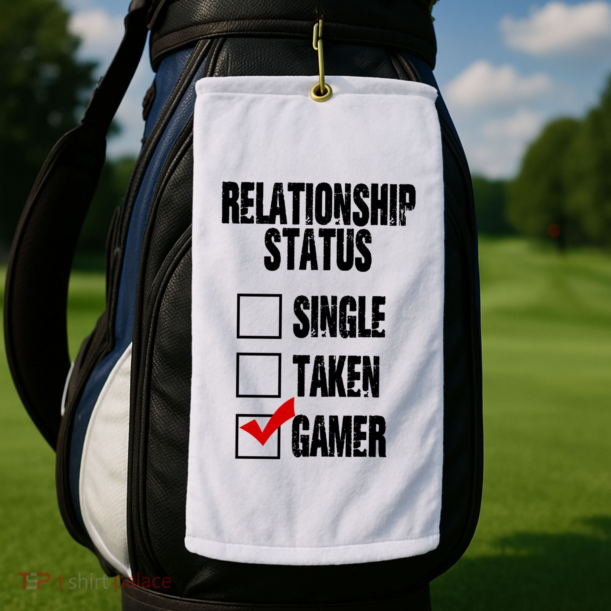 Relationship Status Gamer Funny Golf Towel