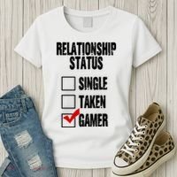 Relationship Status Gamer Funny Women's T-Shirt thumb 3