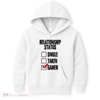 Relationship Status Gamer Funny Kids Hoodie thumb 0