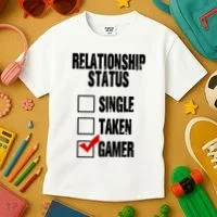 Relationship Status Gamer Funny Kids T-Shirt thumb 3