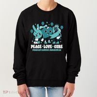 Ribbon Survivor Groovy Ovarian Cancer Awareness Women's Sweatshirt thumb 0