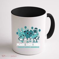 Ribbon Survivor Groovy Ovarian Cancer Awareness Coffee Mug thumb 1