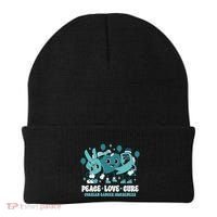 Ribbon Survivor Groovy Ovarian Cancer Awareness Beanie thumb 0