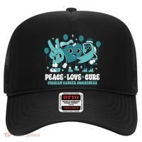 Ribbon Survivor Groovy Ovarian Cancer Awareness Hat thumb 0