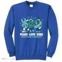 Ribbon Survivor Groovy Ovarian Cancer Awareness Sweatshirt thumb 0