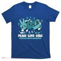 Ribbon Survivor Groovy Ovarian Cancer Awareness T-Shirt thumb 0