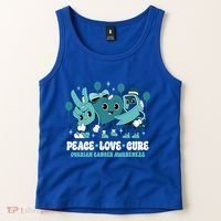 Ribbon Survivor Groovy Ovarian Cancer Awareness Tank Top thumb 2