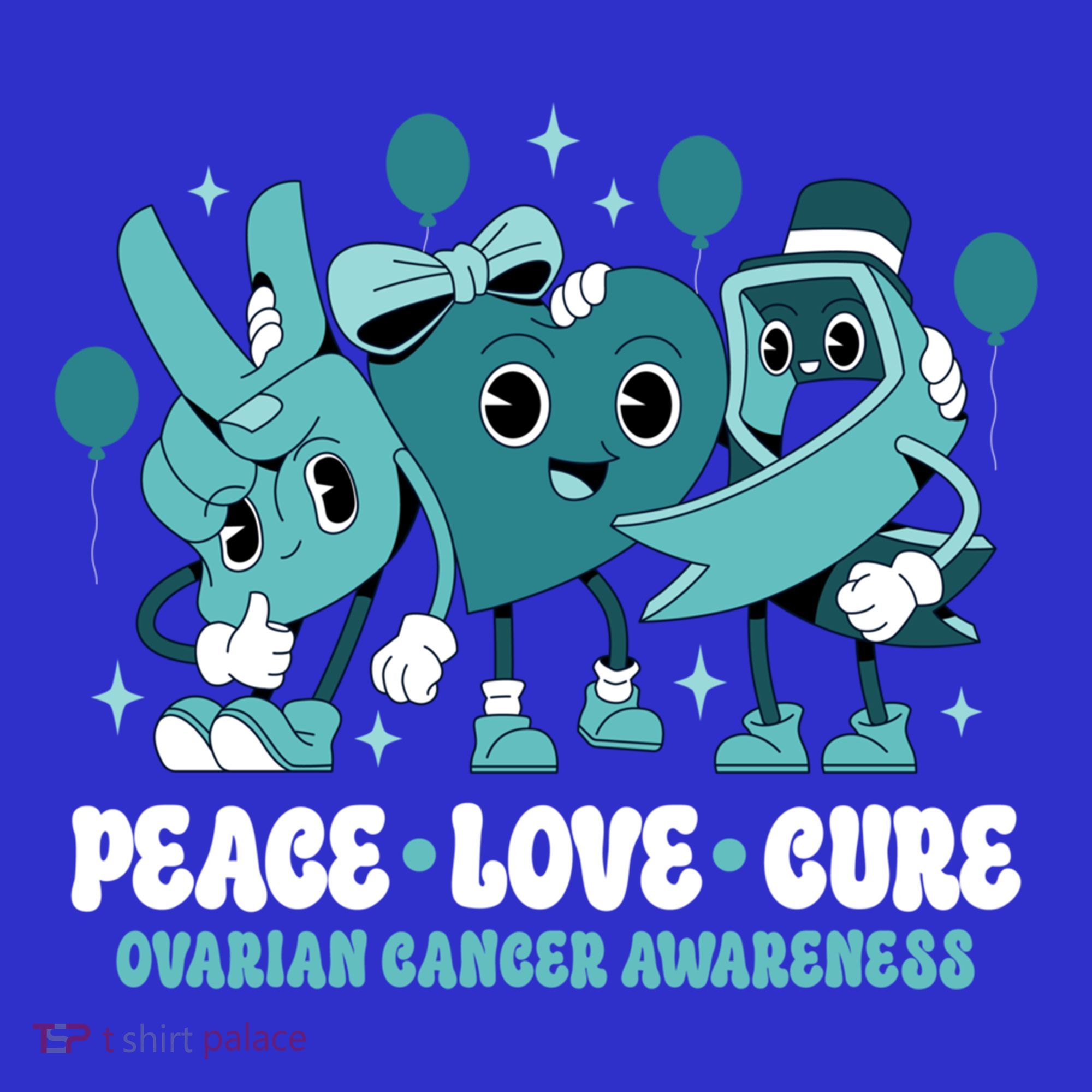 Ribbon Survivor Groovy Ovarian Cancer Awareness Visor