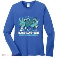Ribbon Survivor Groovy Ovarian Cancer Awareness Women's Long Sleeve Shirt thumb 0