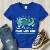 Ribbon Survivor Groovy Ovarian Cancer Awareness Women's T-Shirt thumb 3