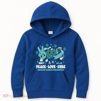 Ribbon Survivor Groovy Ovarian Cancer Awareness Kids Hoodie thumb 0