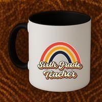 Retro Sixth Grade Teacher Rainbow Back To School 6Th Grade Great Gift Coffee Mug thumb 2
