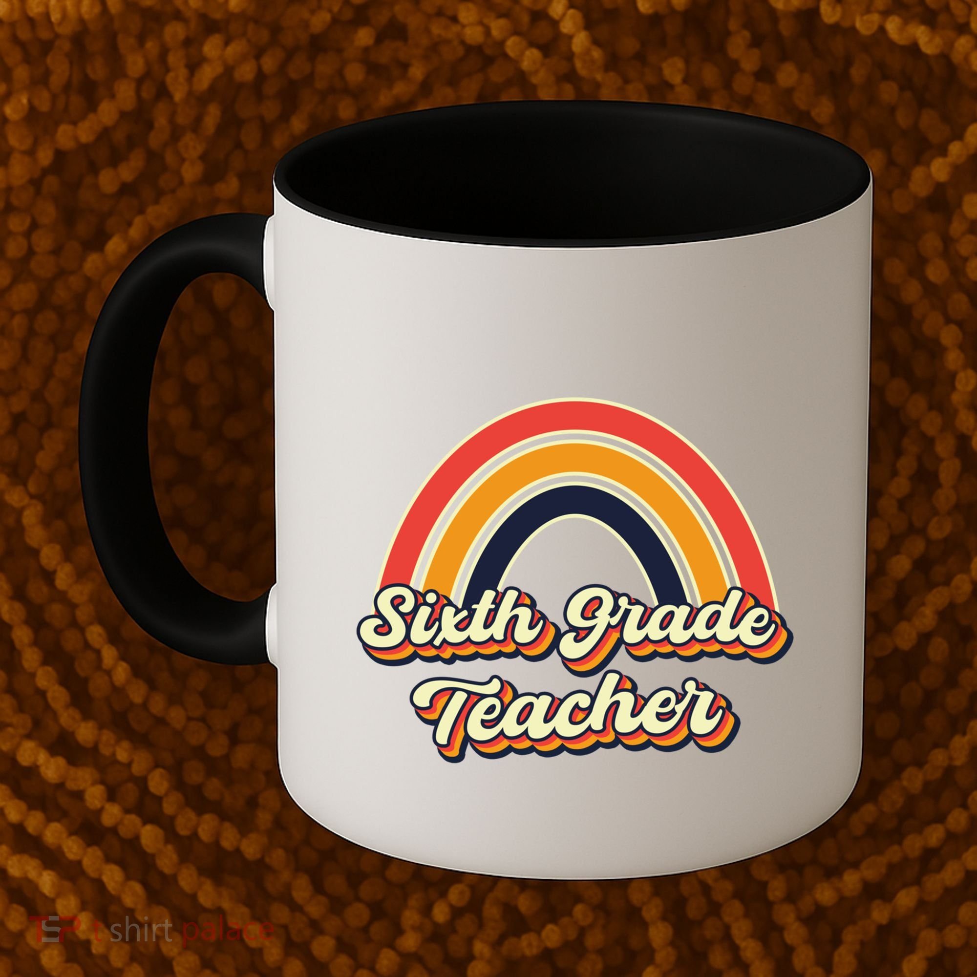 Retro Sixth Grade Teacher Rainbow Back To School 6Th Grade Great Gift Coffee Mug