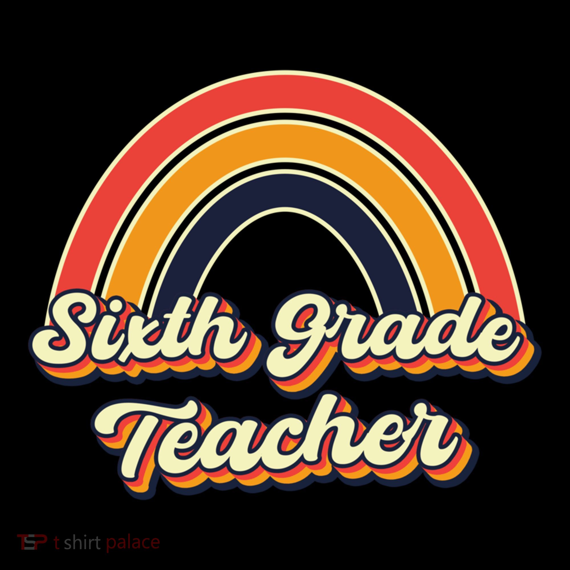 Retro Sixth Grade Teacher Rainbow Back To School 6Th Grade Great Gift Coffee Mug