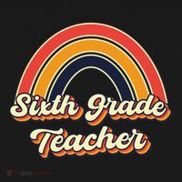 Retro Sixth Grade Teacher Rainbow Back To School 6Th Grade Great Gift Women's Hoodie thumb 2