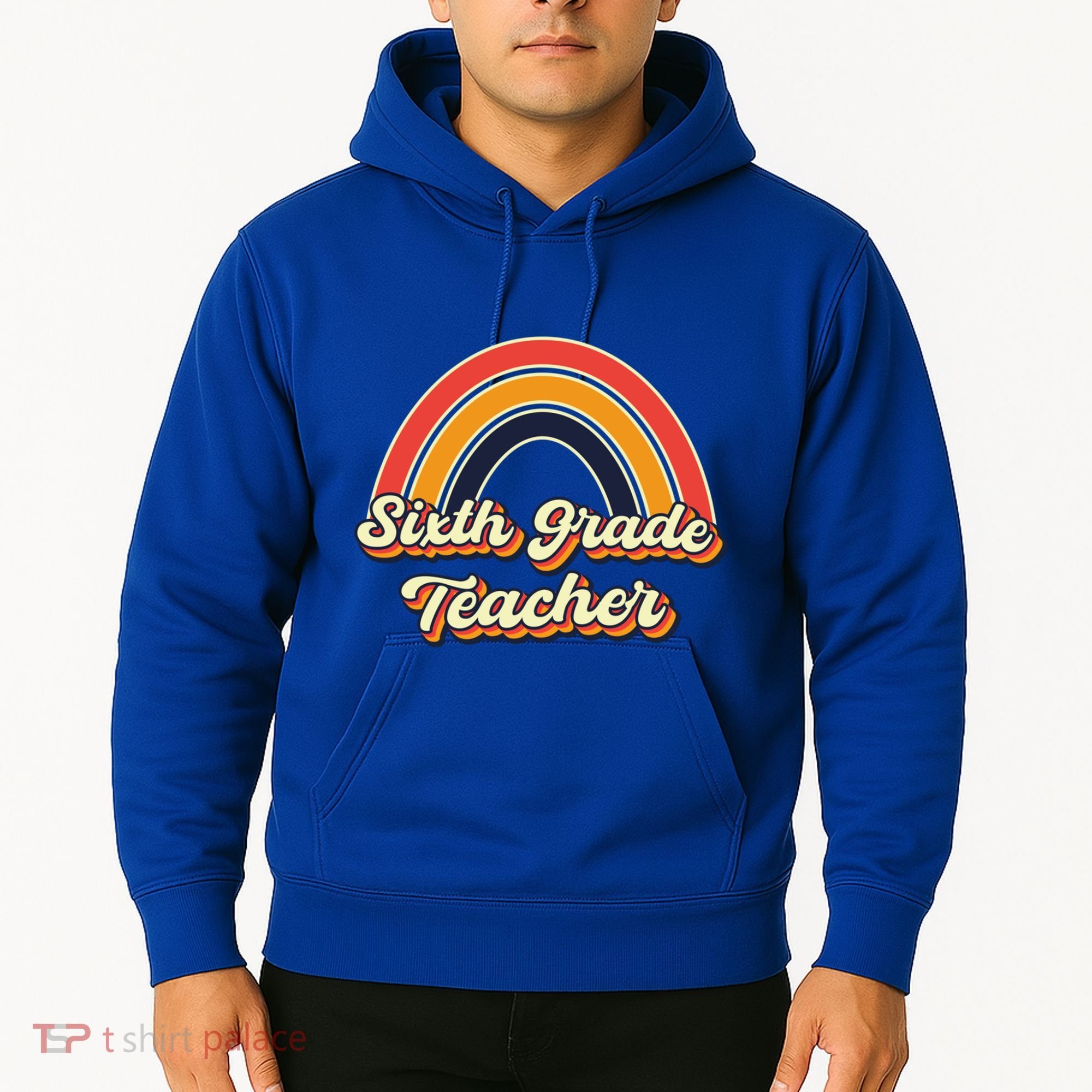 Retro Sixth Grade Teacher Rainbow Back To School 6Th Grade Great Gift Hoodie