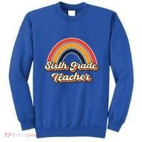 Retro Sixth Grade Teacher Rainbow Back To School 6Th Grade Great Gift Sweatshirt thumb 0
