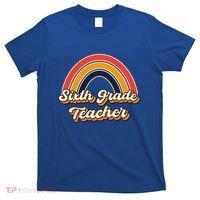 Retro Sixth Grade Teacher Rainbow Back To School 6Th Grade Great Gift T-Shirt thumb 0