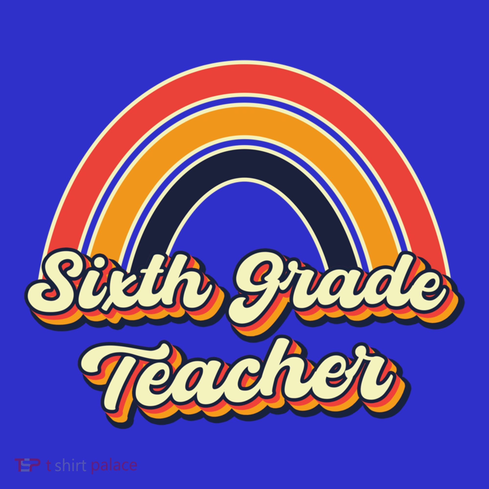 Retro Sixth Grade Teacher Rainbow Back To School 6Th Grade Great Gift Women's Tank Top