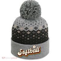 Retro Softball Graphic Softball The Baniff Cuffed Pom Beanie thumb 0