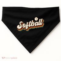 Retro Softball Graphic Softball USA-Made Doggie Bandana thumb 0