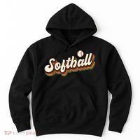 Retro Softball Graphic Softball Hoodie thumb 0