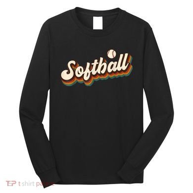Retro Softball Graphic Softball Long Sleeve Shirt