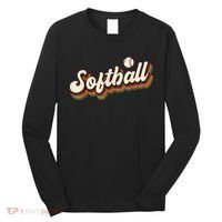 Retro Softball Graphic Softball Long Sleeve Shirt thumb 0