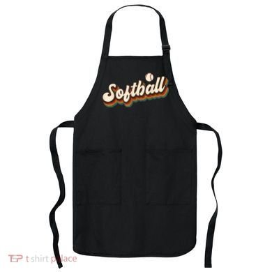 Retro Softball Graphic Softball Apron
