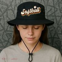 Retro Softball Graphic Softball Bucket Hat thumb 3