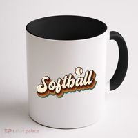 Retro Softball Graphic Softball Coffee Mug thumb 1