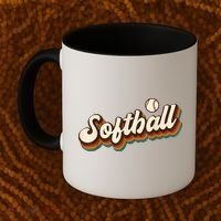 Retro Softball Graphic Softball Coffee Mug thumb 2