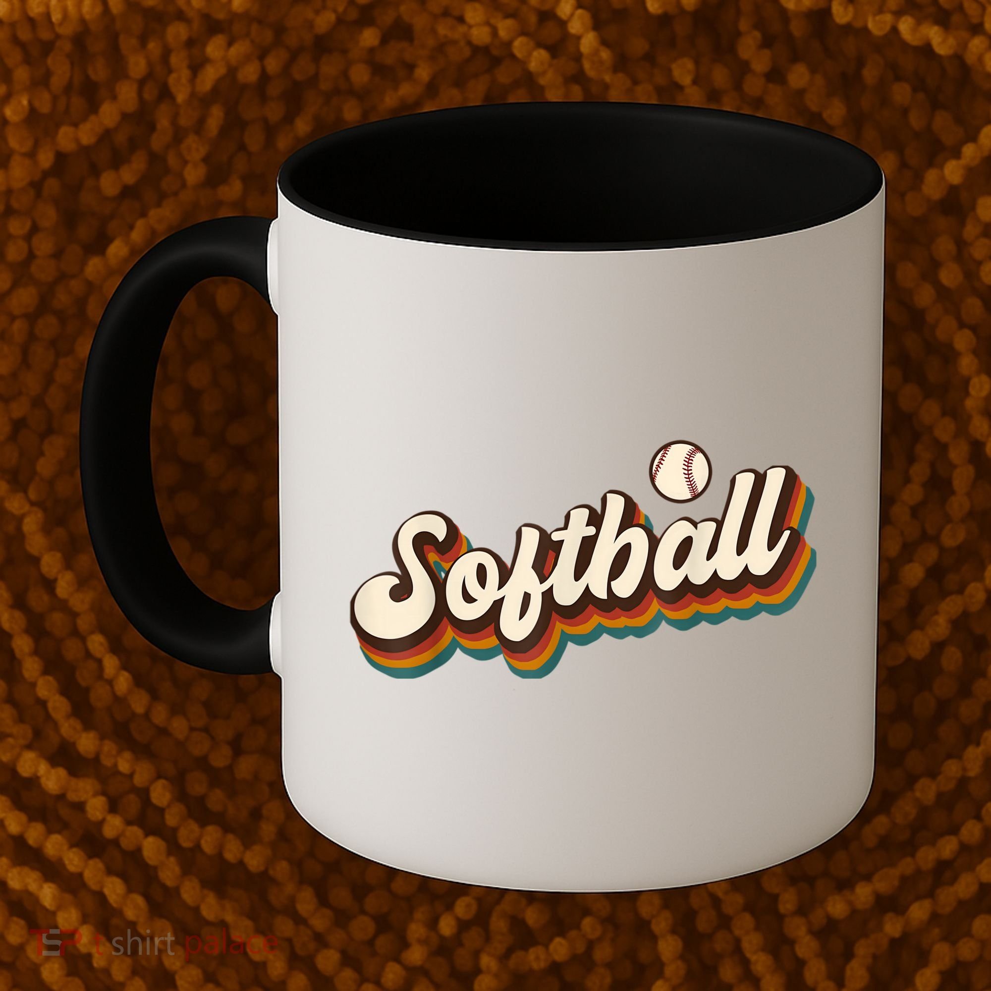 Retro Softball Graphic Softball Coffee Mug