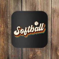 Retro Softball Graphic Softball Coaster thumb 0