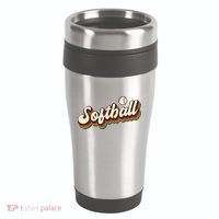 Retro Softball Graphic Softball 16oz Travel Tumbler thumb 0