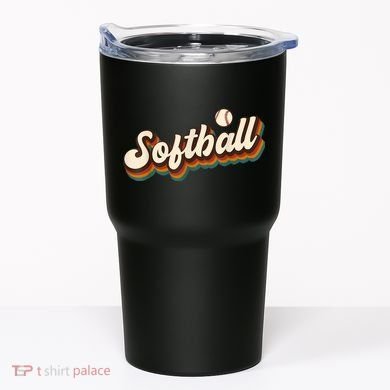 Retro Softball Graphic Softball Tumbler