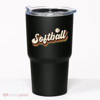 Retro Softball Graphic Softball Tumbler thumb 0