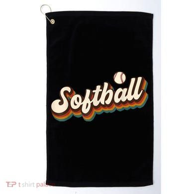Retro Softball Graphic Softball Golf Towel